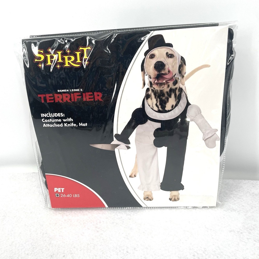Spirit Halloween Terrifier Art the Clown Pet Dog Costume Size 26-40 LBS